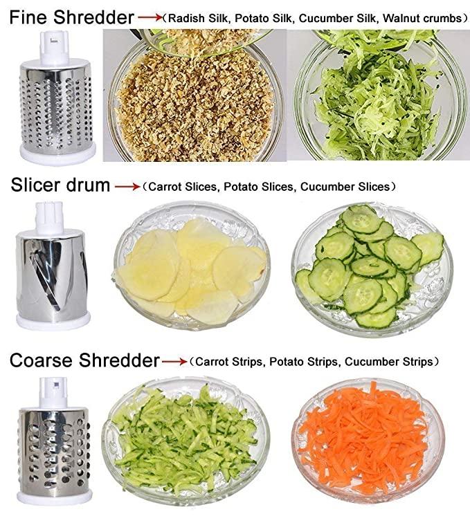 4 in 1 Drum Grater Shredder Slicer for Vegetable, Fruit, Chocolate, Dry Fruits, Salad Maker  || MAHARAJ SPECIAL SERVICES ||