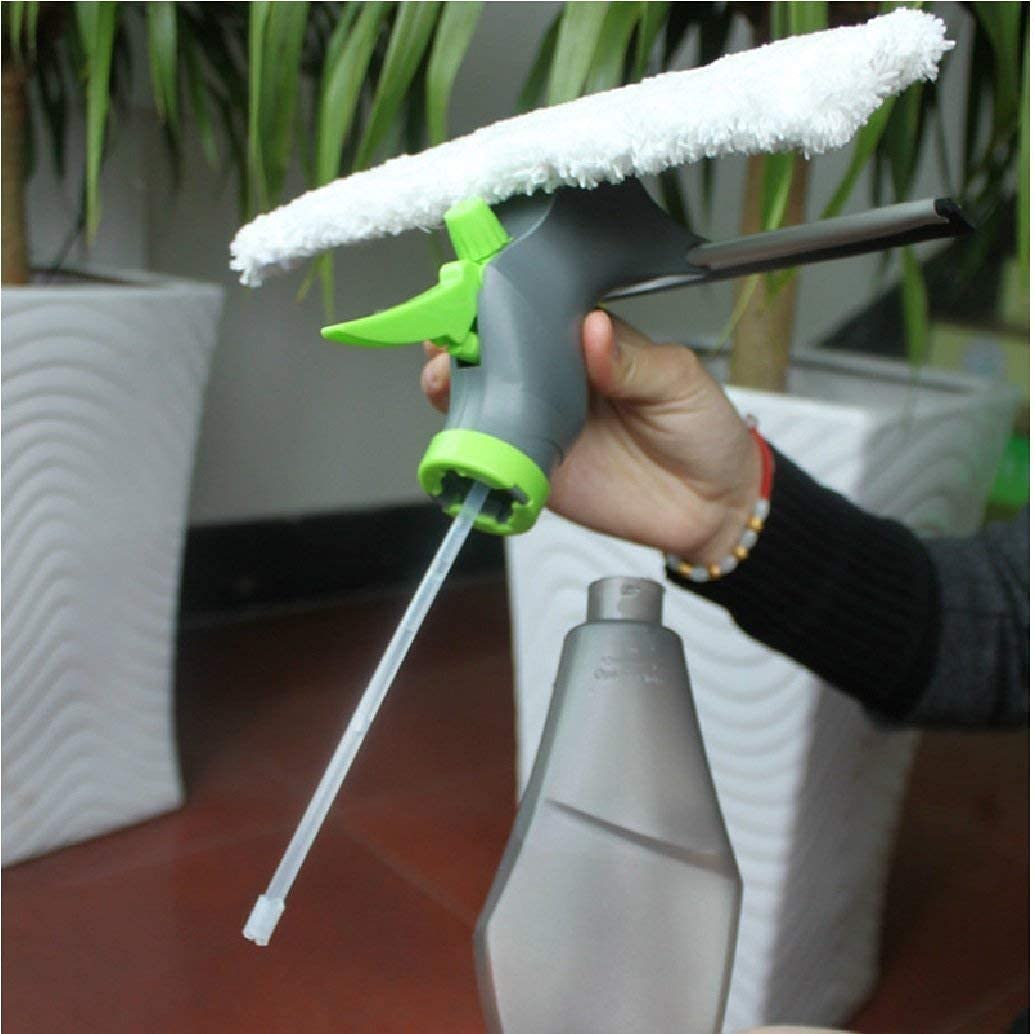 Maharaj Special Services, 3 in 1 Spray Type Microfiber Easy Glass Cleaning Brush & Wiper for Car Window, Mirror, Glass, Floor, Cleaner Spray